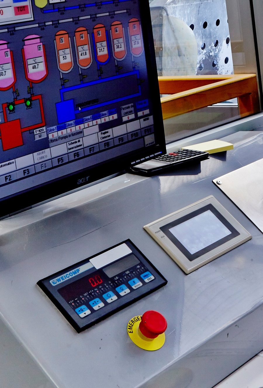 Pannello di controllo di un impianto di miscelazione